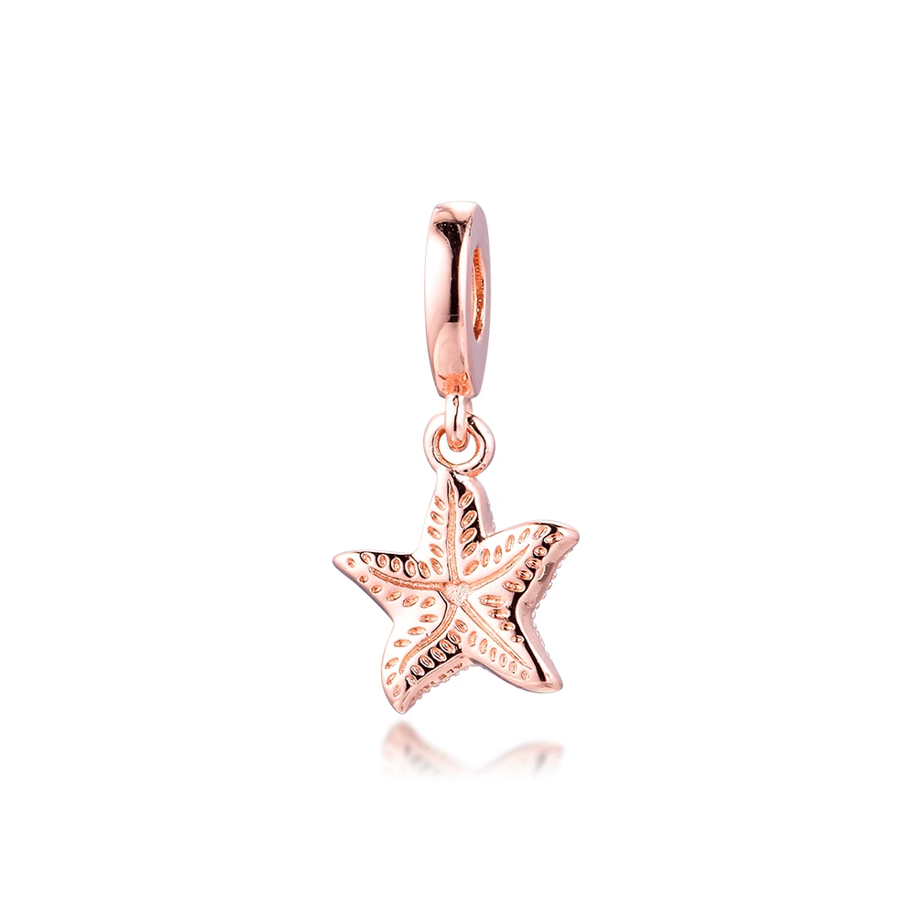 

Fits for Europe Beads Bracelets Sparkling Starfish Charms 100% 925 Sterling Silver Jewelry Free Shipping