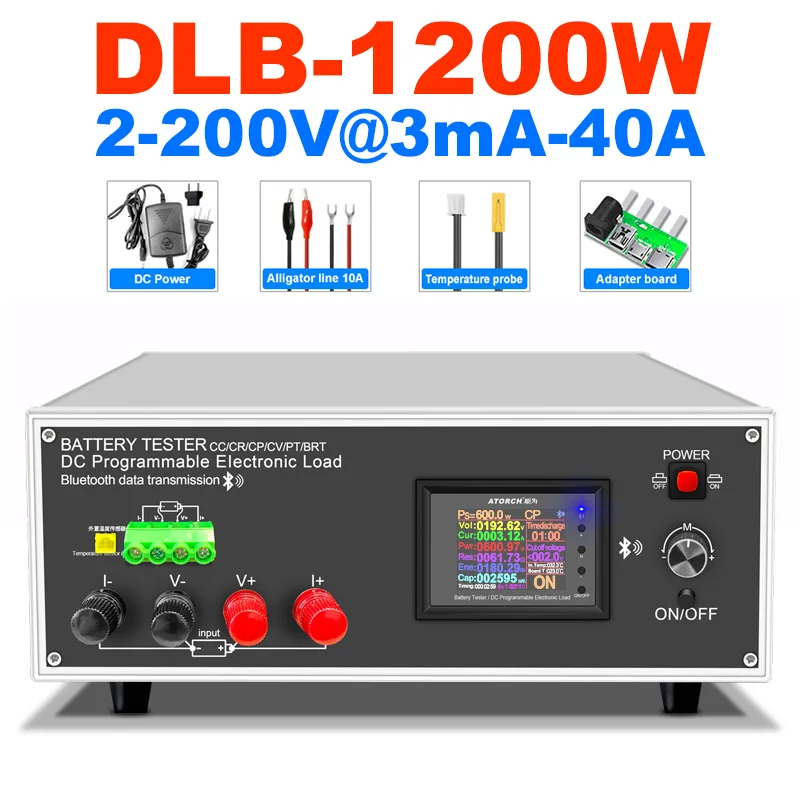 

DLB-1200W тестер емкости батареи электронная нагрузка 1200 Вт тестер мощности Измеритель расхода 200 в 40А