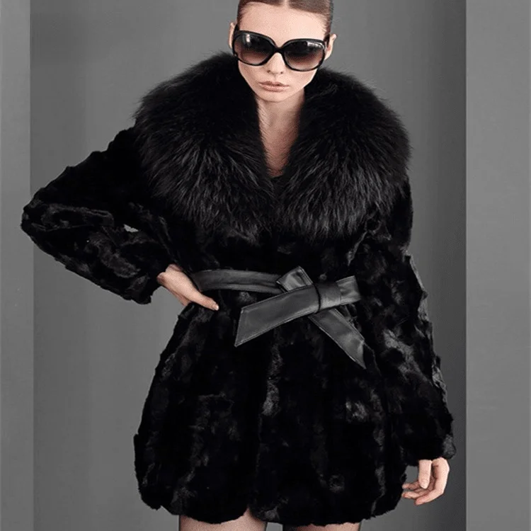 

2022 Women's Imitation Fur Collar Medium Long Hooded Fashion Best Minimalism Temperament Solid Color Foreign Flavor Harajuku