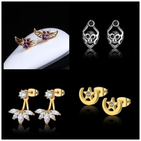 stainless steel owl earrings studs jewelry lovely women earing cute animal christmas earrings 2019 for women