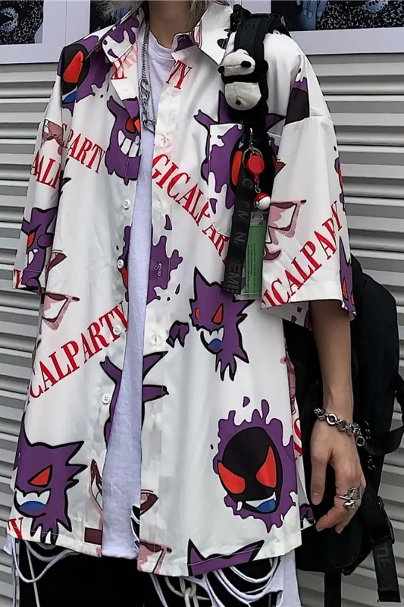 Лето 2020 новая молодежная популярная рубашка в стиле Харадзюку Ретро стиль с