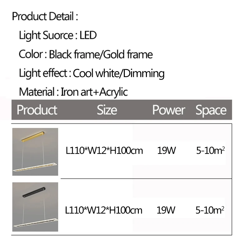 Современный светодиодный подвесной светильник для гостиной столовой кафе