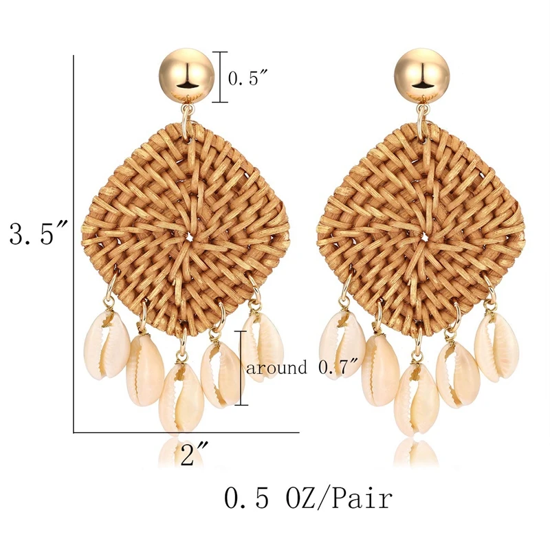 Плетением и алюминиевым серьги облочки Ручной Работы Соломенная плетеная тесьма