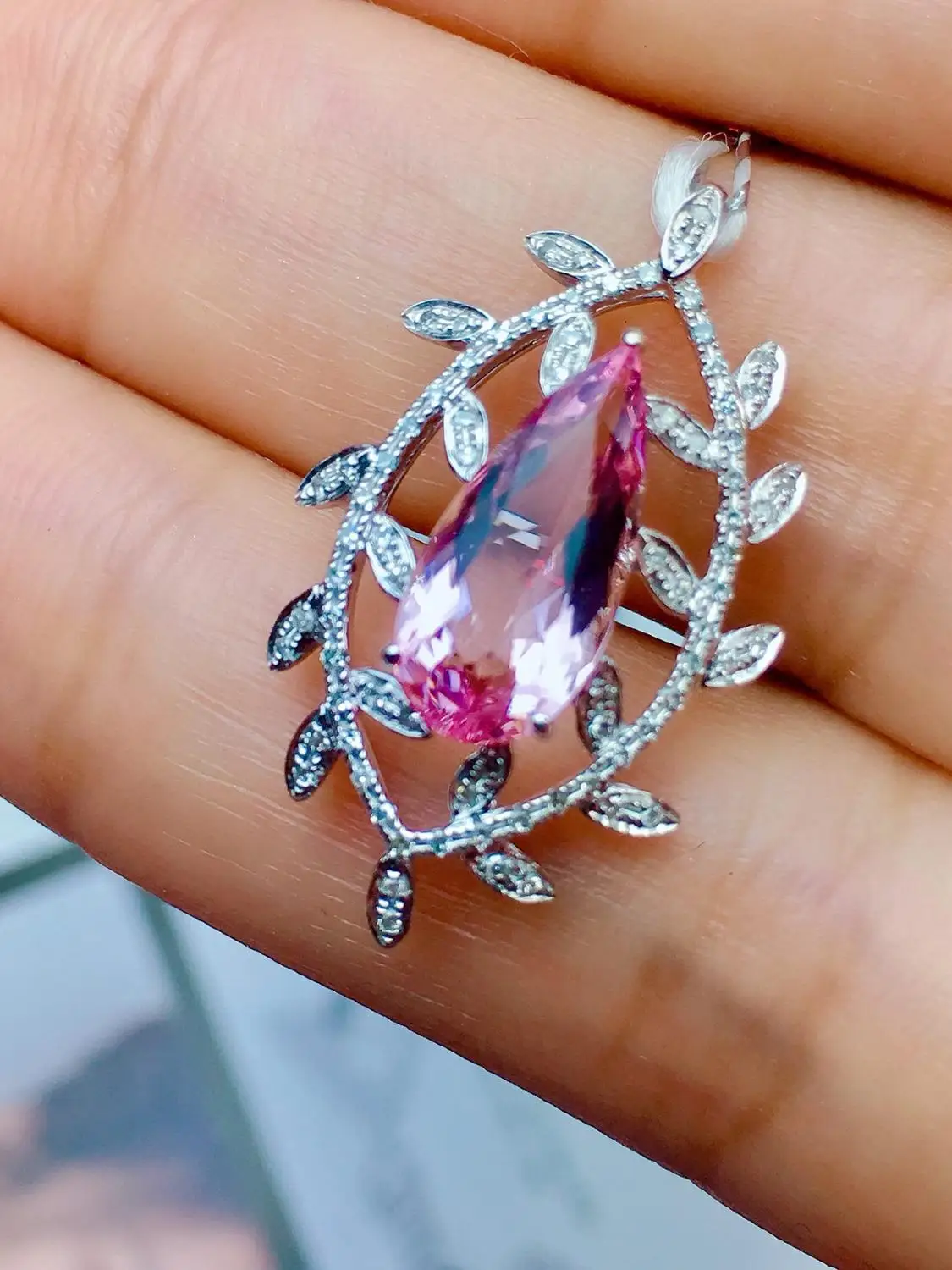 Настоящие хорошие драгоценности чистый 18 K Белый Золотой ювелирный AU750 100%