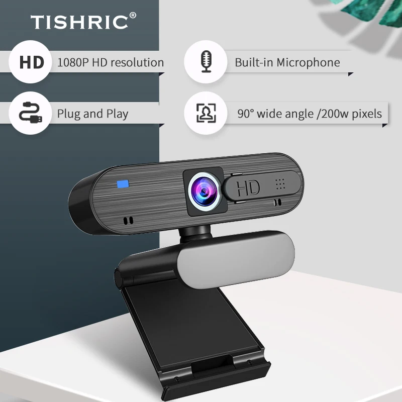 Веб-камера TISHRIC H703 1080P с автофокусом USB 200 Вт Full HD 30 кадров | Компьютеры и офис
