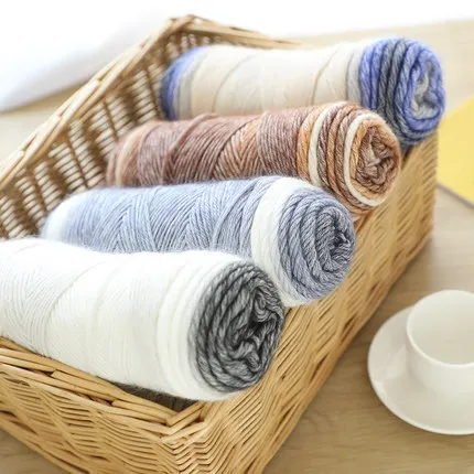 100 г/моток окрашенная хлопковая пряжа зимняя модная градиентная для ручного