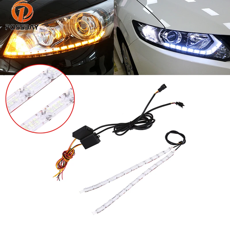 Автомобильные водонепроницаемые дневные ходовые огни POSSBAY светодиодные фары