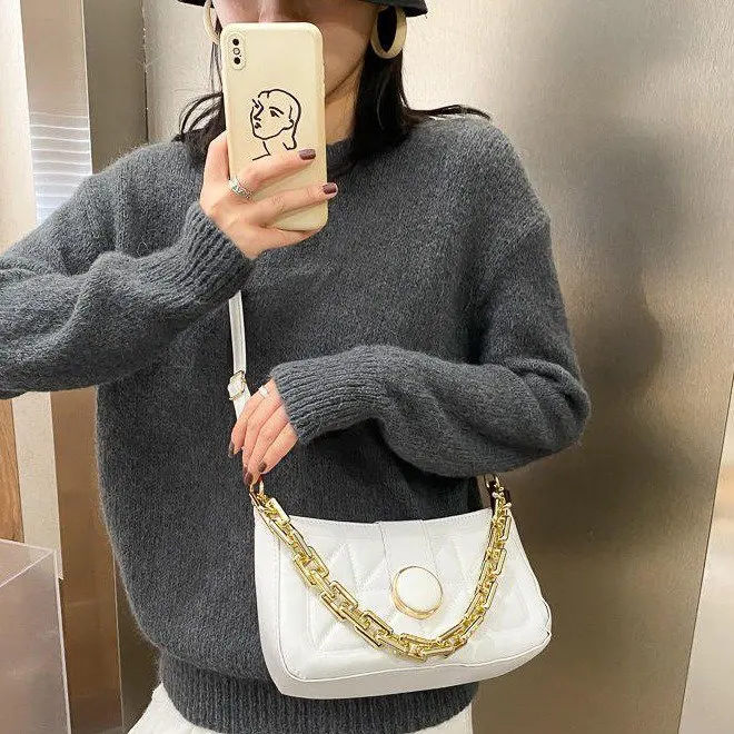 

Bag women's bag small fragrance new fashion versatile One Shoulder Messenger Bag net red diamond lattice chain bag lock bag