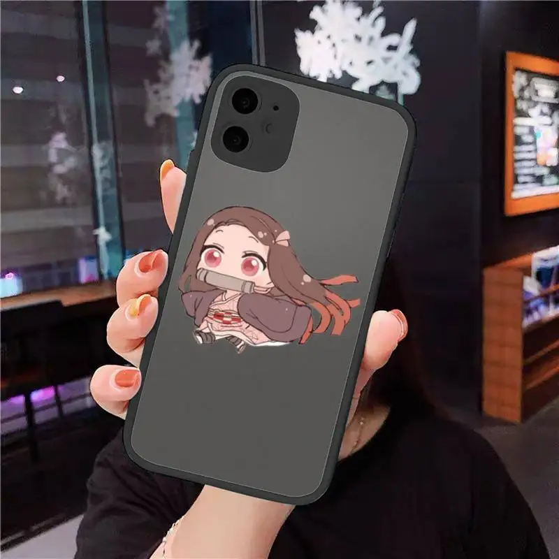 

Demon Slayer Kimetsu No Yaiba Phone Case Matte Transparent for iPhone 11 12 7 8 s mini pro X XS XR MAX Plus coque