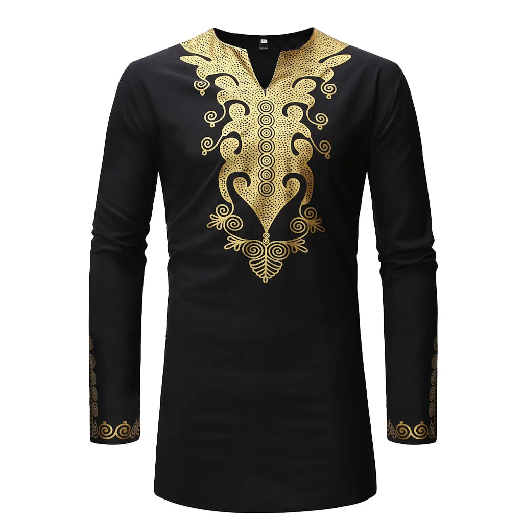 Мужская рубашка с длинным рукавом Roupa Masculina мужская верхняя одежда африканская 2020