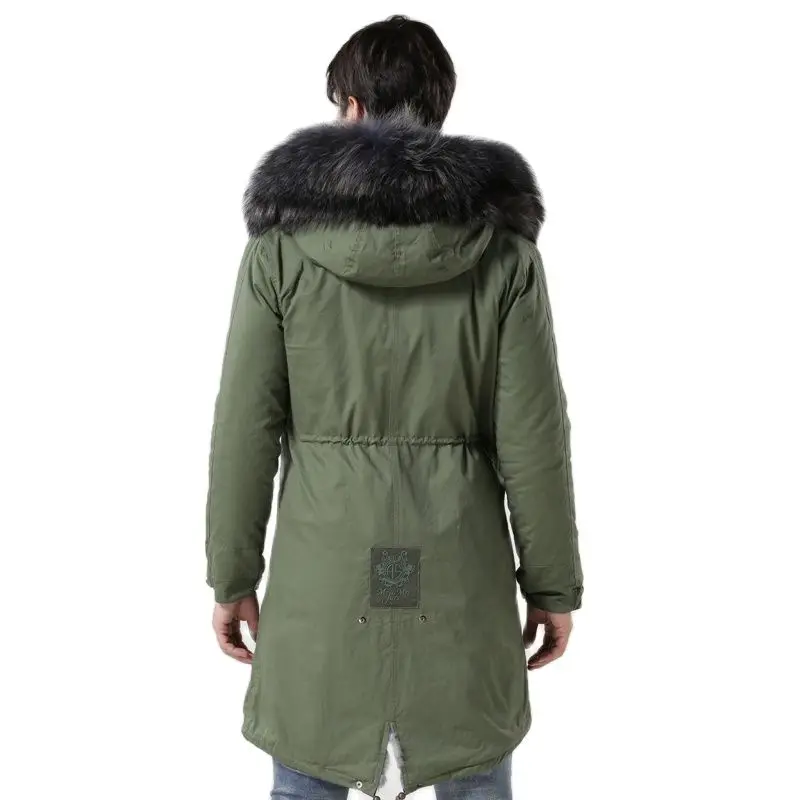 2017 модная мужская зимняя одежда с подкладкой из серого кроличьего меха