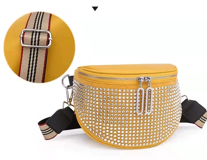 The new shiny rhinestone trend fashion simple western style one-shoulder diagonal bag