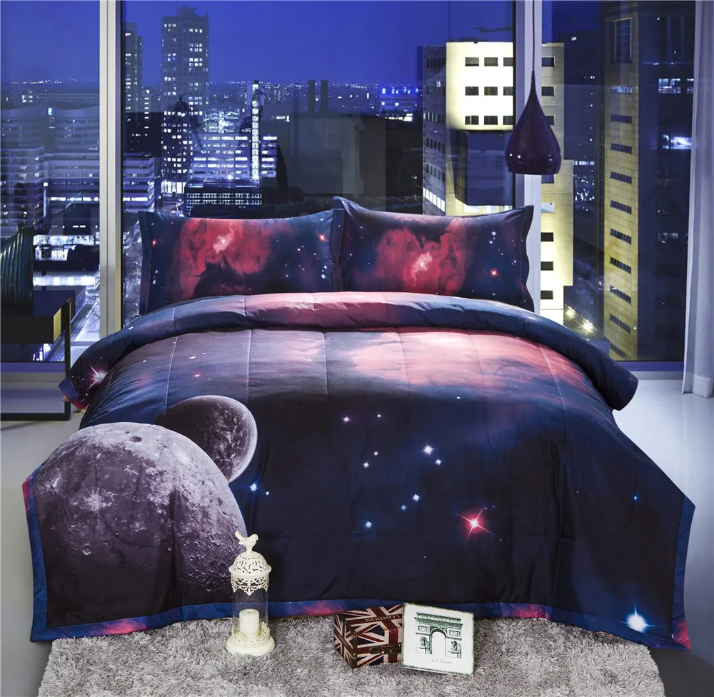 Одеяло с изображением галактики 2 Подушка Чехол космического пространства