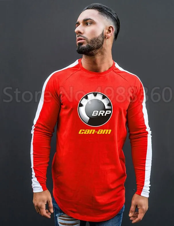 2019 Новое поступление Мужская футболка для фитнеса с принтом BRP can am длинными