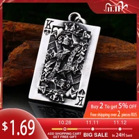 new retro playing card king k pattern pendant necklace mens necklace metal geometric pendant accessories party jewelry