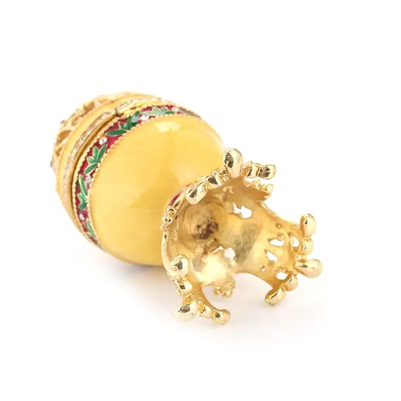 

Golden Faberge-Egg Hand Painted Jewelry Trinket Box Gift for Easter Home Decor Dropshipping
