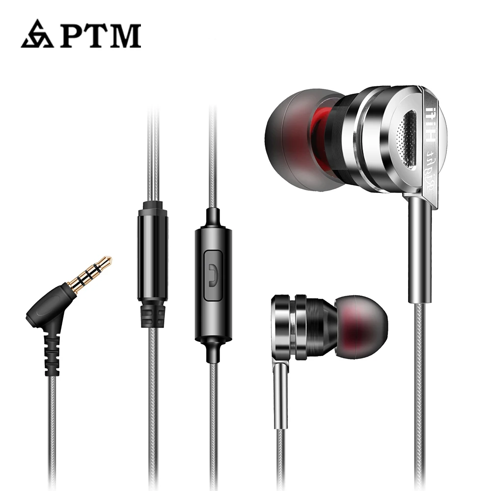 

Earphone Zinc Alloy HiFi Earphone In Ear Metal Earbuds fone de ouvido Metal PC Headset audifonos for xiaomi headphone for oppo