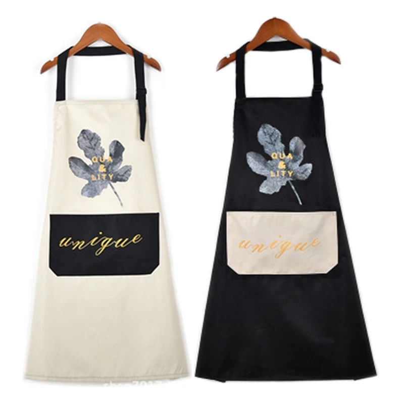 

1 Piece of Waterproof Polyester Bib Apron Female Adult Bib Home Cooking Roasting Coffee Shop Cleaning Apron