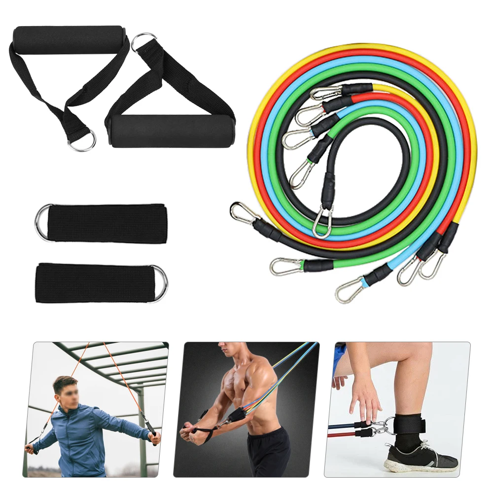 

11pcs Resistance Bands Set Workout Gym Home Exercise Tube Elastic Bands for Fitness Door Anchor Ankle Straps Fitness Equipment
