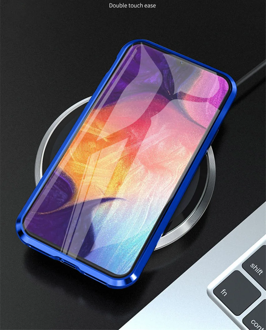 360 полный защитный чехол для samsung A50 магнитное заднее стекло на Galaxy A20 A30 A50 a 50 30 металлический адсорбционный чехол