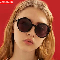 vintage round oversized sunglasses women luxury brand classic plastic cat eye sun glasses famale male retro eyewear uv400 shades
