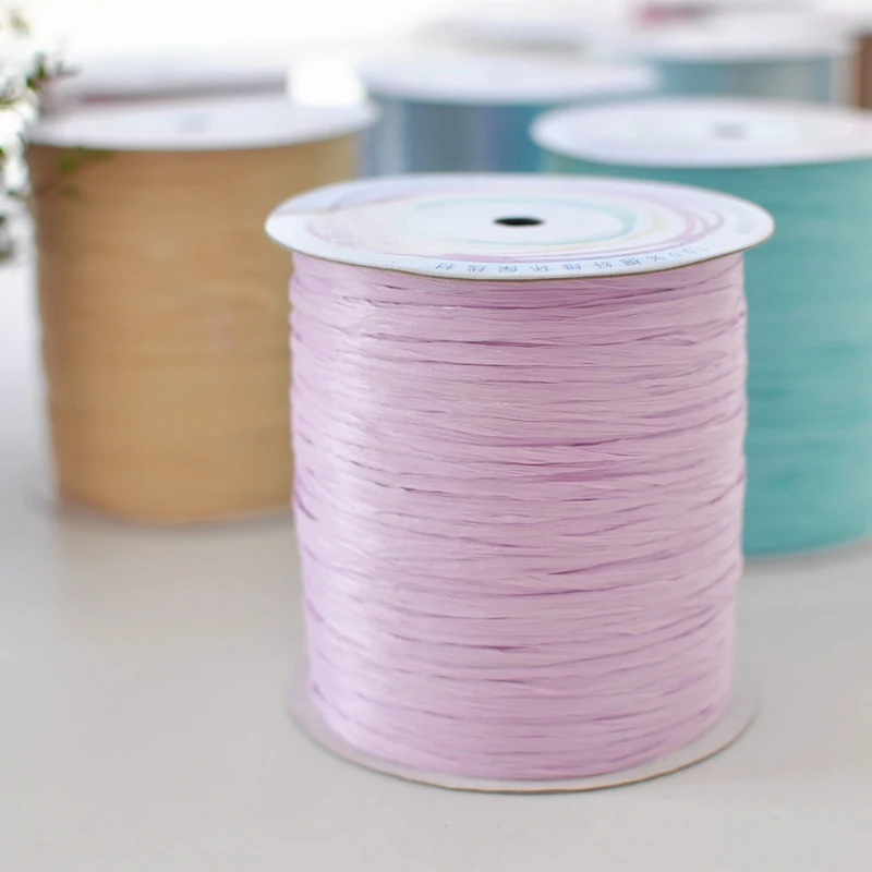 

125g 250m Raffia Yarn for Knit Cotton Straw Rope 100% Plant Fibre DIY Crochet Summer Wool Hat Handbags Cords Freeshipping Sales