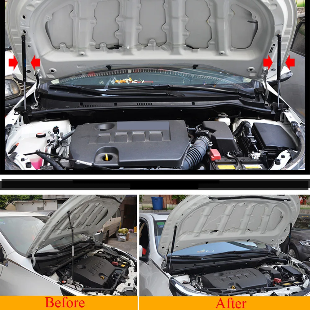 Для Toyota Corolla 2014-2017 нержавеющая черная крышка двигателя опорный стержень