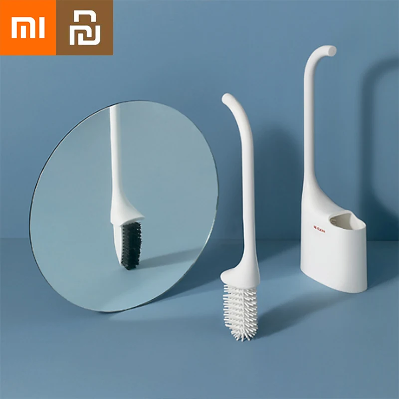 

Xiaomi Youpin Mirrored Toilet Brush Set Wall-mounted 2 Brushes Silicone Without Dead Ends Internal and External Cleaning Brushes