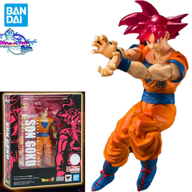 

BANDAI In stock Dragon Ball Z SHF Action Figure Super Saiyan God Goku Anime Figures 2021 Limited Model Toys Child Birthday Gift