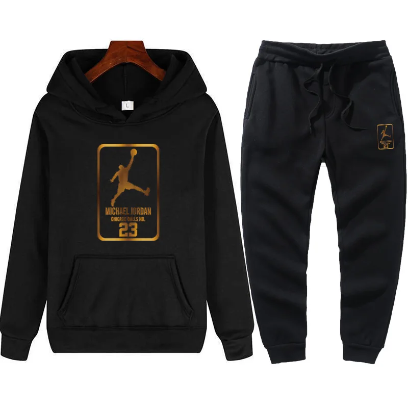 

2021 Jordan 23 New Fashion Men's and Women's Two-piece Sweatshirt Hoodie Top + Outdoor Sports Pants Sports Suit