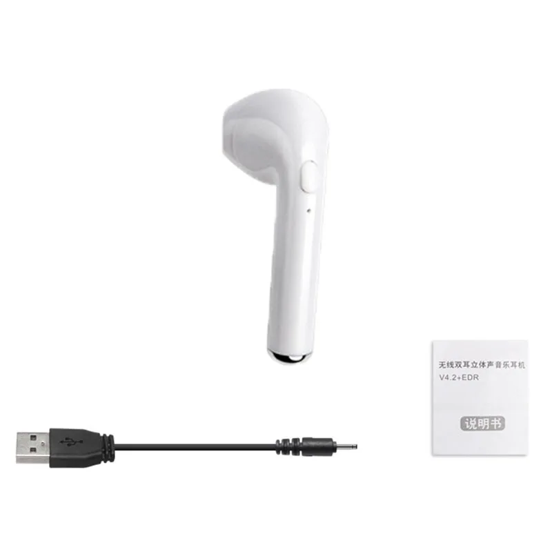 one white I7 Bluetooth беспроводные наушники-вкладыши для i7s tws наушники спортивные с микрофоном для iPhone samsung huawei LG PK i9 i11 i12 i14 i200 - Цвет: one white