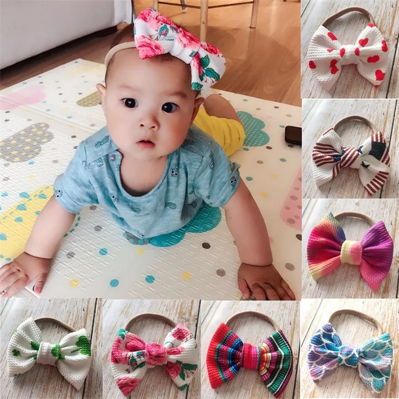 Diadema con lazo grande para ni&ntilde;a peque&ntilde;a, accesorios para la cabeza, nudo el&aacute;stico-0
