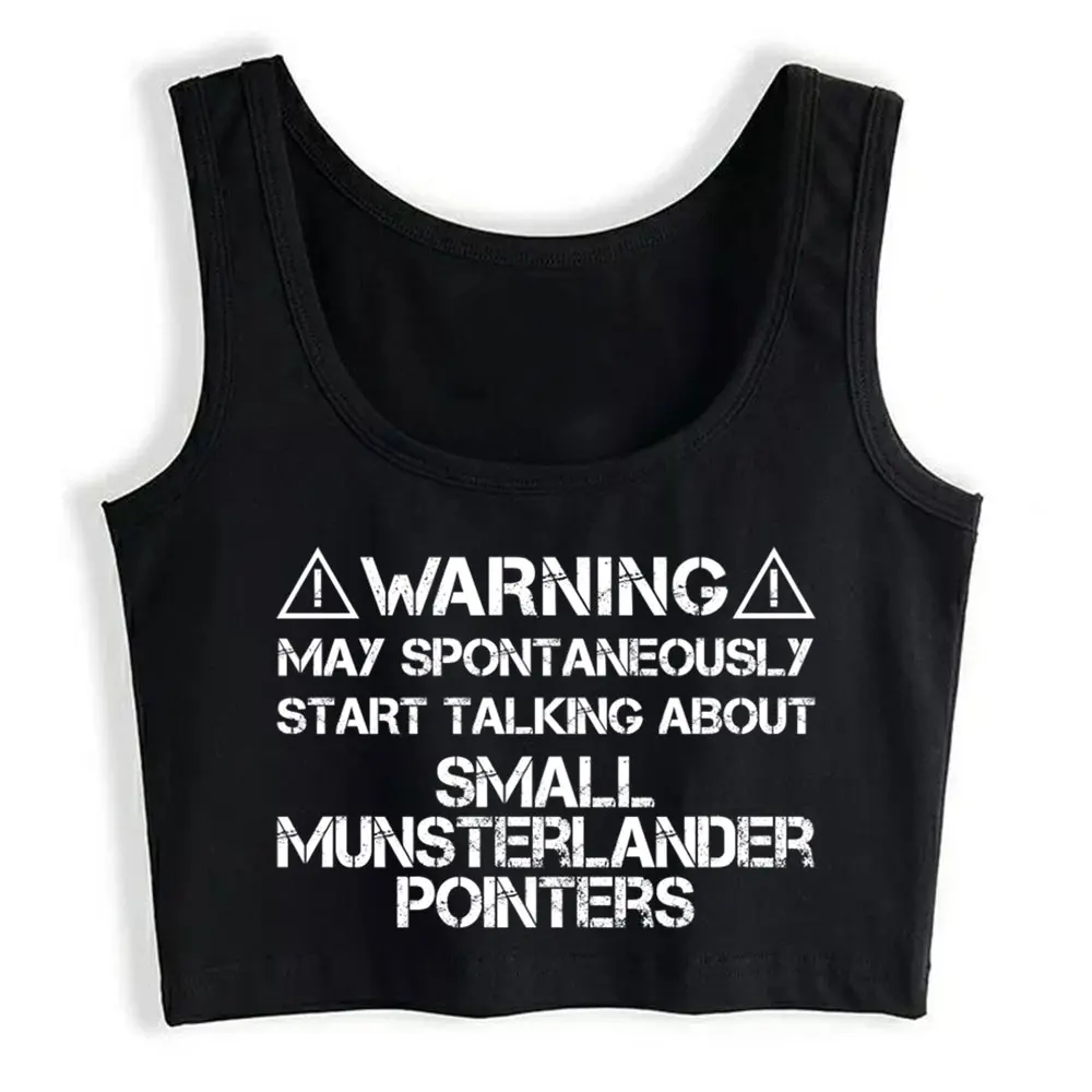 

Boho Crop Top Small Munsterlander Pointer Fashion Black Print Womens Tops blusas mujer de moda 2021 verano Gym Tank Top Women