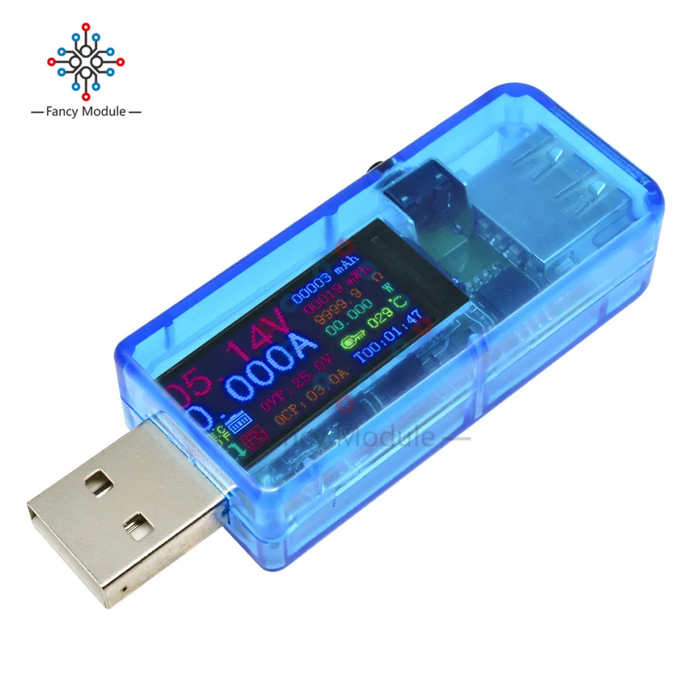 Diymore QC3.0 0,9" ips HD USB тестер напряжение тока Емкость энергии эквивалентное сопротивление тестер температуры монитор