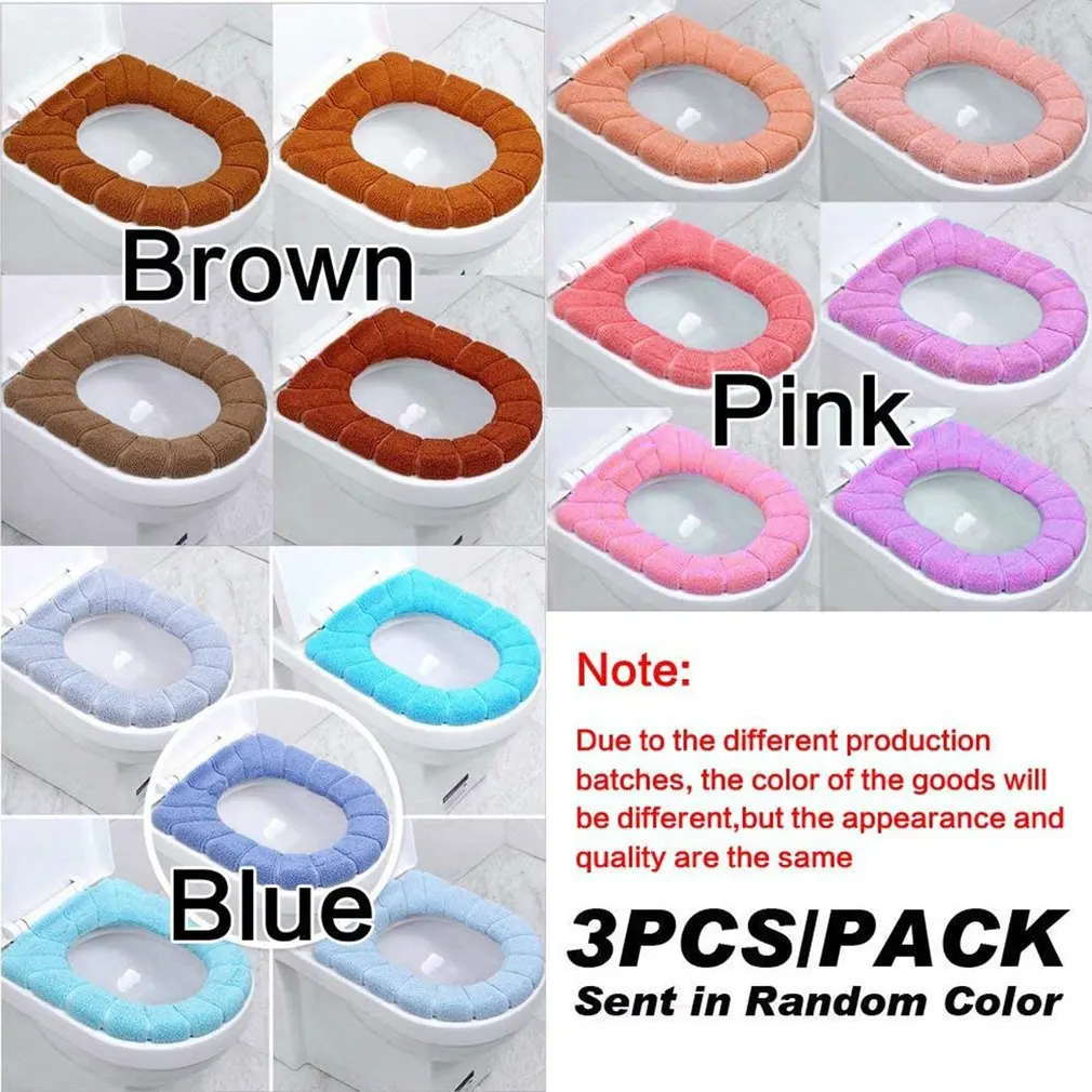

Nordic Knitted Warmer toilet lid Seat Mat Cover O-ring Household Thicker Washable Closestool Soft Mat Warmer Bathroom Supplies