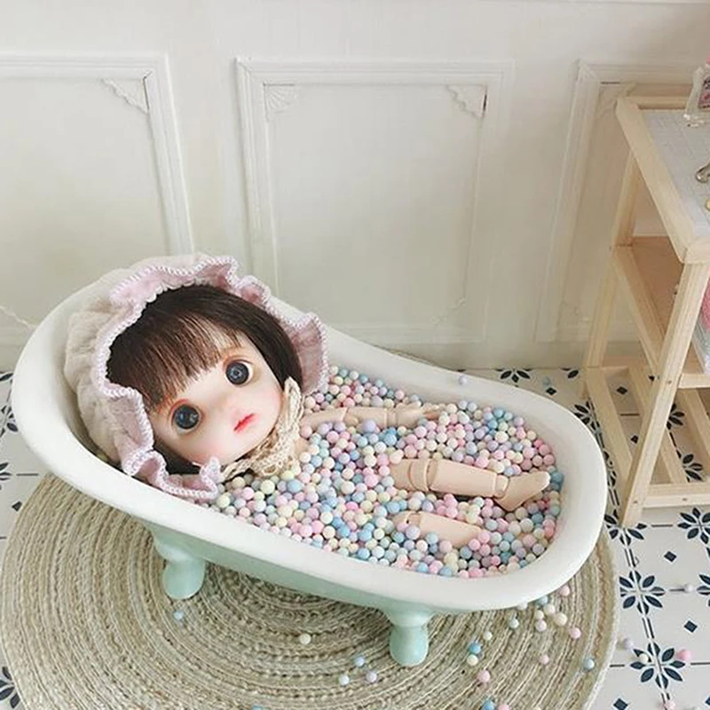 

1:12 Dollhouse Miniature Porcelain Bath Tub Miniature Bathroom Bathtub Furniture Accessory For DIY Dollhouse Decals New