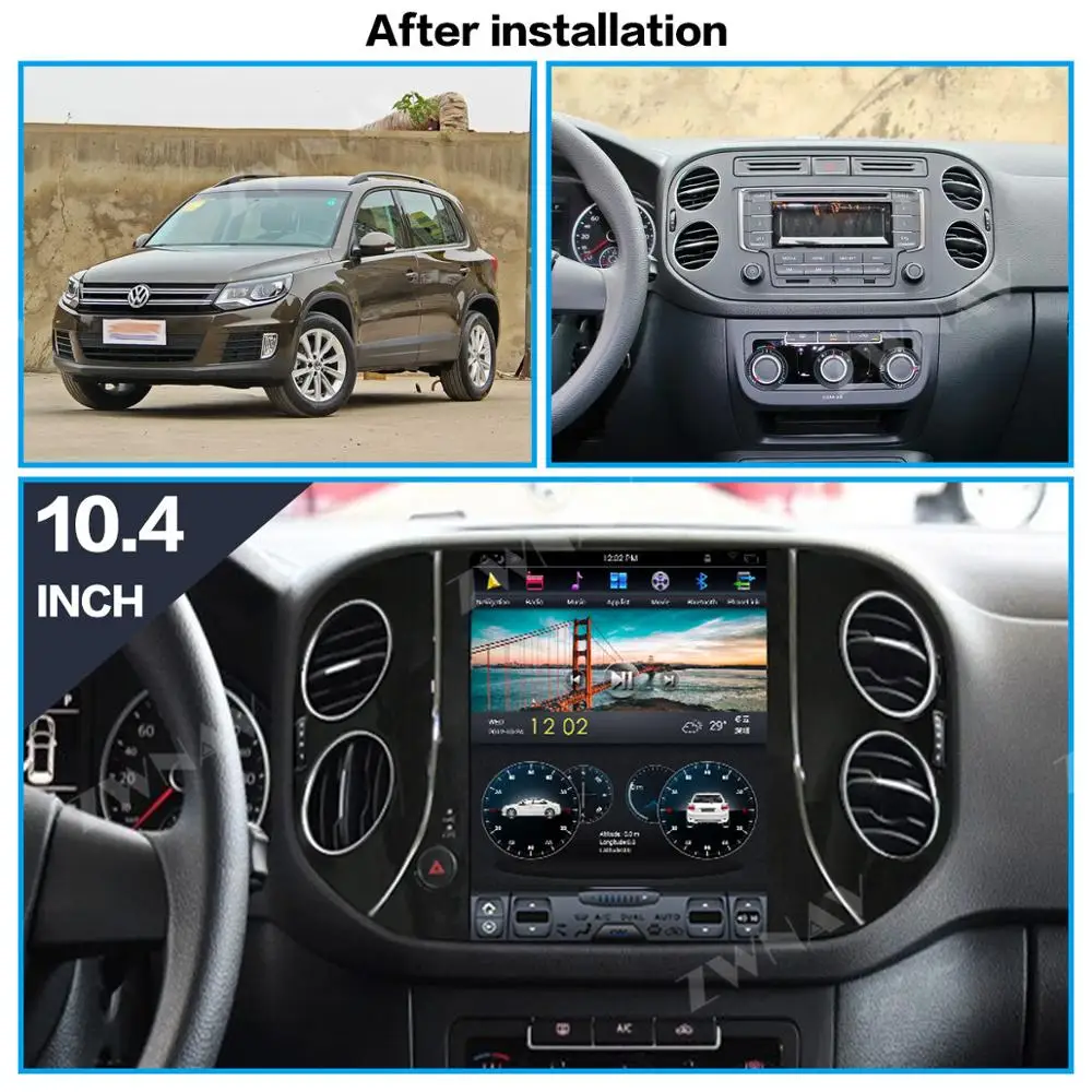 PX6 4 Гб ОЗУ Тесла стиль Android 8,1 Автомобильный gps навигация для Volkswagen Tiguan 2007- головное устройство Мультимедиа Радио магнитофон