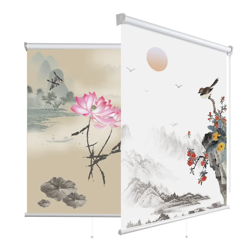 Рулонные жалюзи с принтом ткань дневного света в китайском стиле экологически