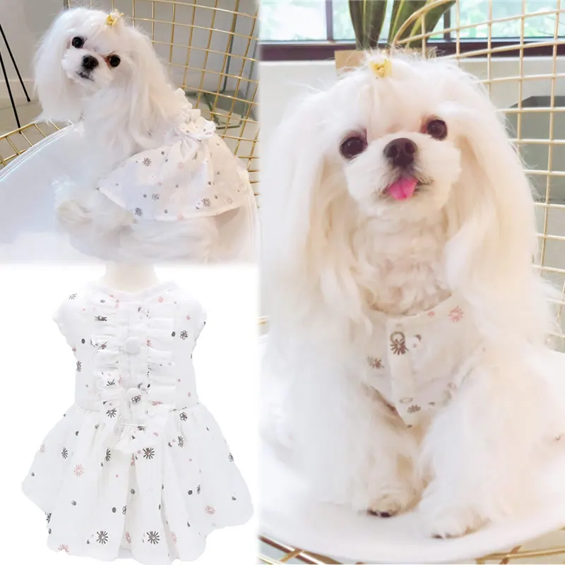 

Summer Dog Dress Cat Puppy Chihuahua Yorkie Clothes Yorkshire Poodle Bichon Pomeranian Schnauzer Dog Clothing Pet Dresses Skirt