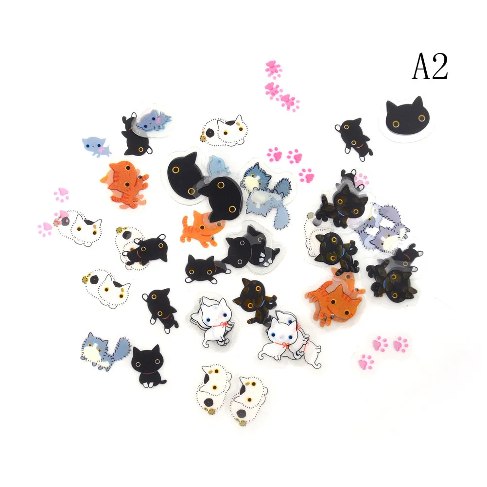 80 шт./лот (1 пакет) DIY милый мультфильм Kawaii ПВХ стикер s прекрасный кот наклейка с