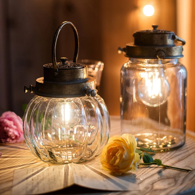 

Vintage Glass Candle Holders Retro Transparent Wind Proof Stand Candle Holders Cup Hanging Table Portavelas Centerpieces AD50CH