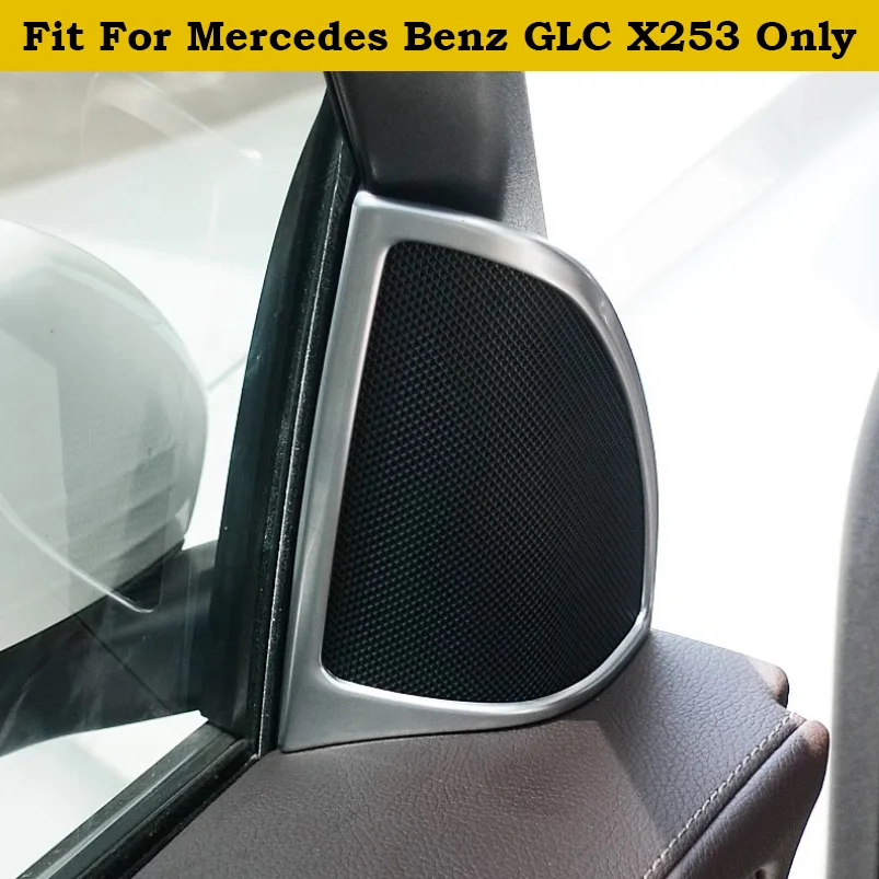 

Для Mercedes Benz GLC X253 2016 2017 2018 внутренний оконный столб стерео динамик треугольная крышка отделка ABS Матовый углеродное волокно стиль