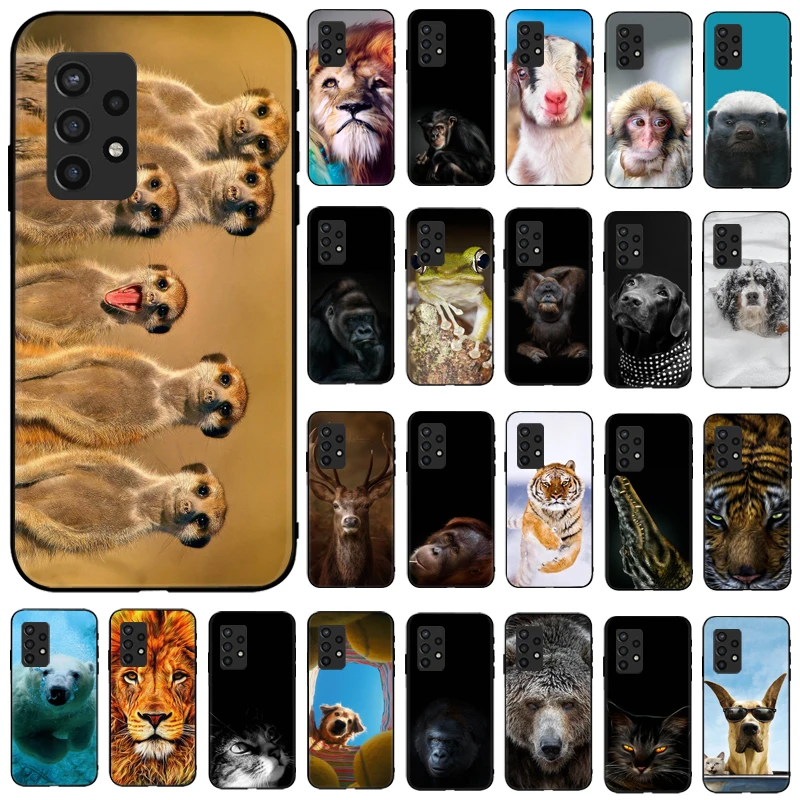 

Cute Animal Case For Samsung Galaxy A72 Phone Case 6.7 Inch Galaxy A72 Case 4G5G Soft Touch TPU Silicon Black Funda Ultra-Thin