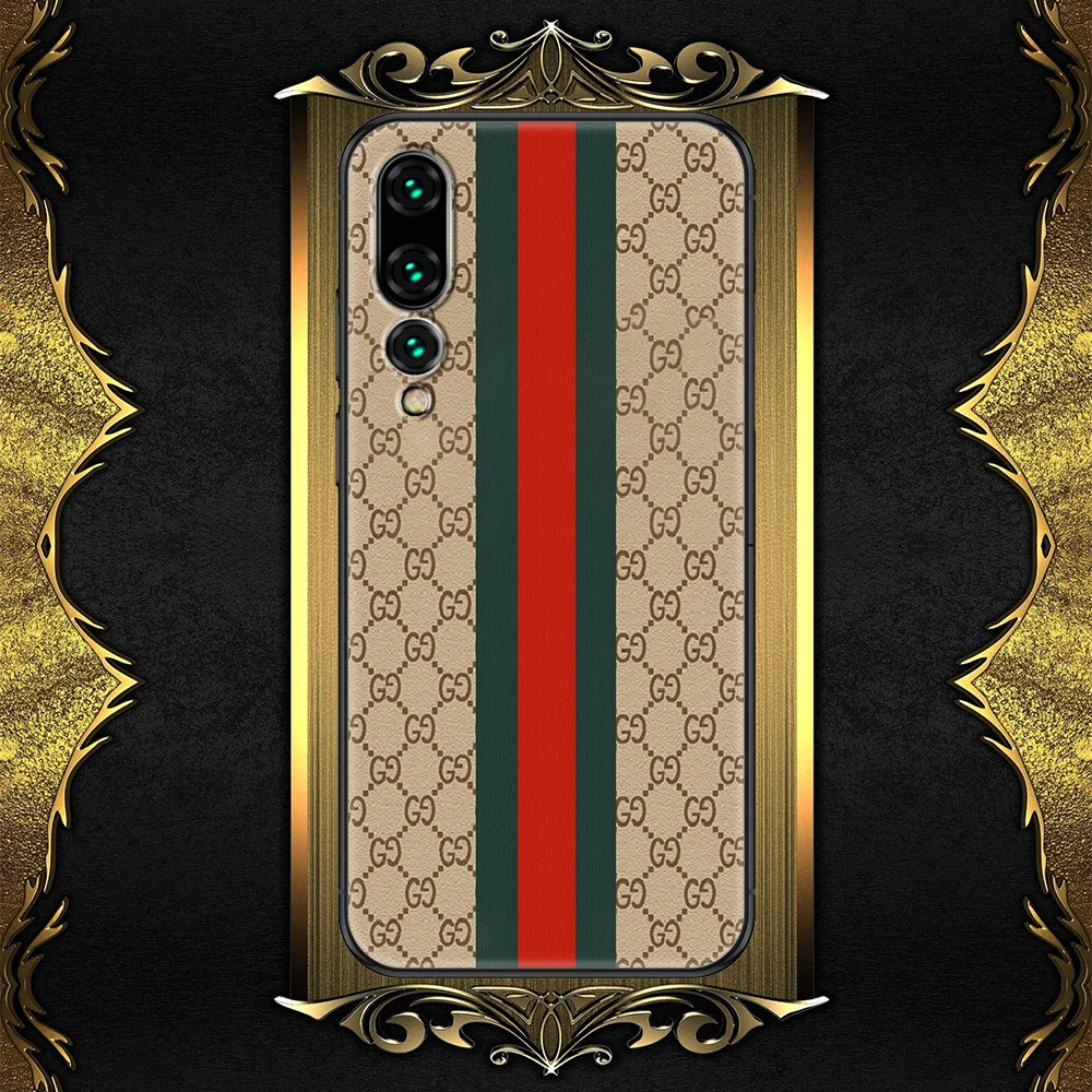 

Luxury Brand Guccies-compatible Phone case For Huawei P Mate P10 P20 P30 P40 10 20 Smart Z Pro Lite 2019 black silicone prime