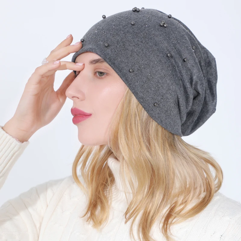 Женская зимняя модная шапка с цветами кружевная Шапка бини элегантная тонкая для