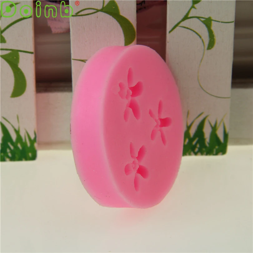 Мини 3 отверстия цветок Силиконовая Форма Sugarcraft Инструменты для украшения тортов