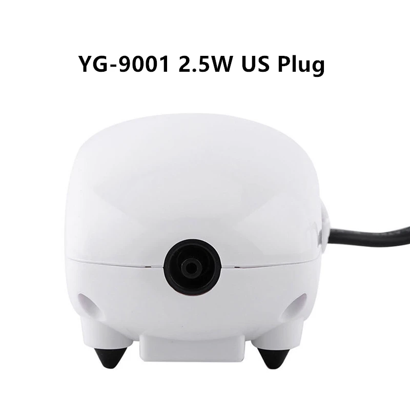 YG-9001 2.5W US Plug Ультра бесшумный аквариум воздушный насос мини компрессор кислородный воздушный насос один двойной выход 220-240 в ЕС/США вилка аксессуары для аквариумов - Цвет: YG-9001 2.5W US Plug