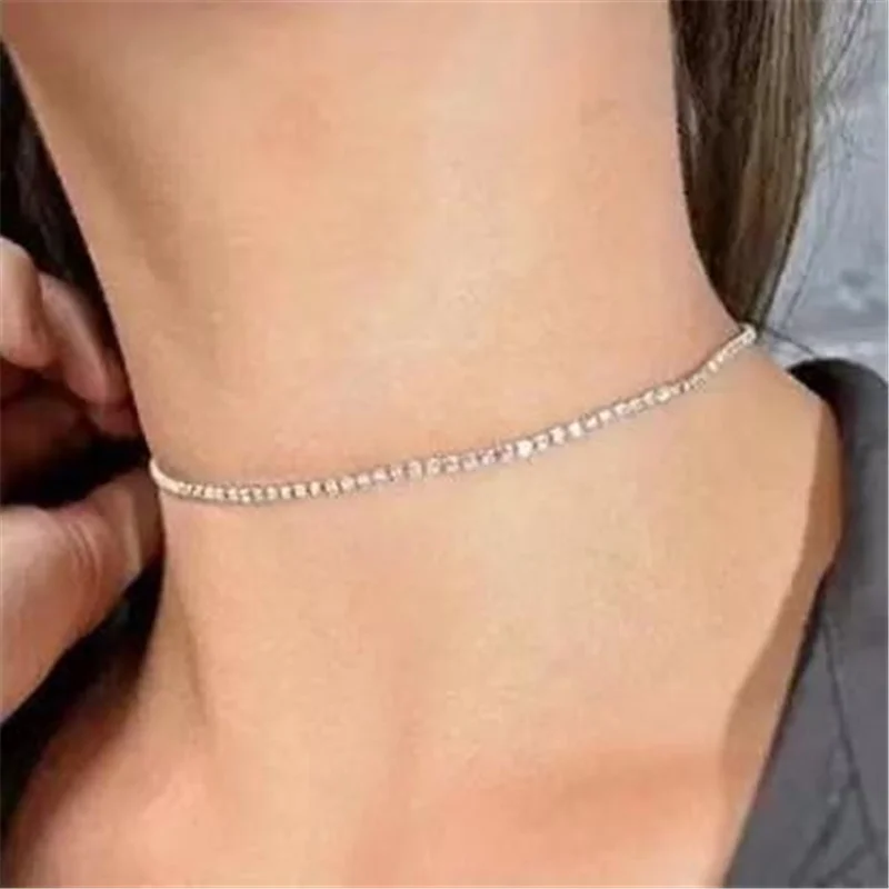 

2021Trend Elegant Fashion Crystal Jewelry Sets For Women Rhinestone Choker Necklace Wedding Bridal Accessories