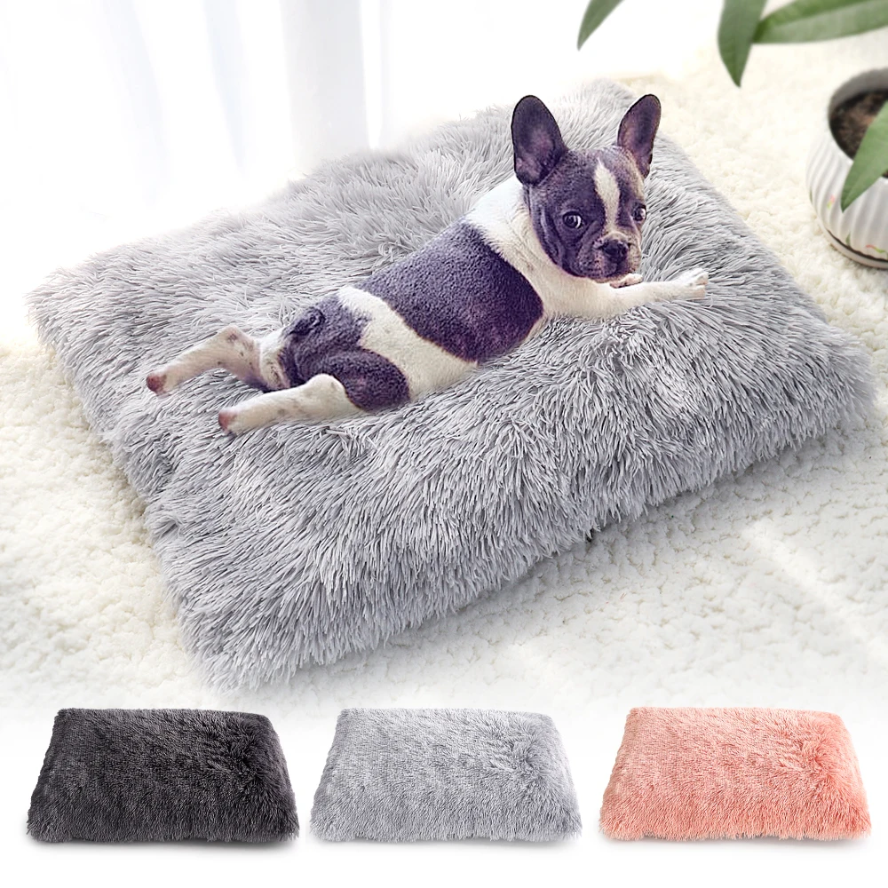

Long Plush Dog Bed Pet Cushion Blanket Soft Fleece Cat Cushion Puppy Chihuahua Sofa Mat Pad For Small Large Dogs