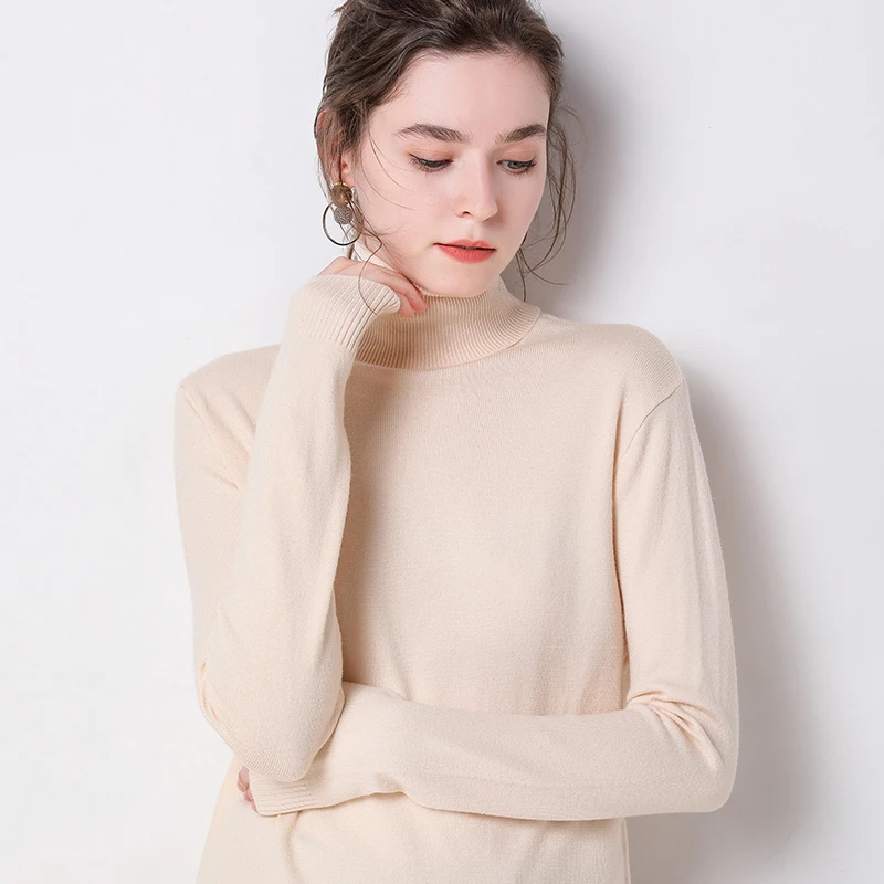 Осень-зима 2022 свитер Женский кашемировый с высоким воротником вязаный пуловер
